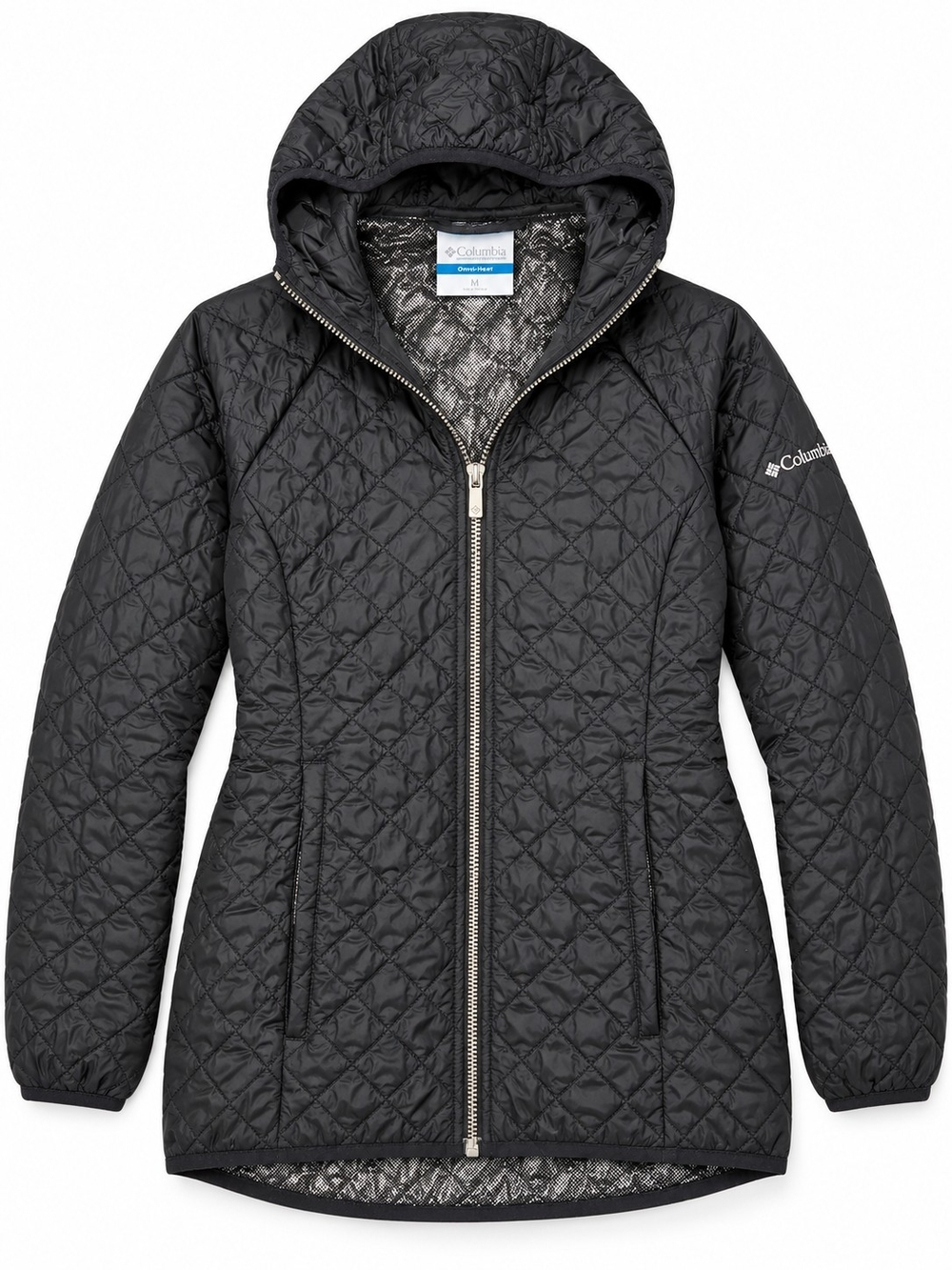Columbia Omni-Heat Black Quilted Hooded Jacket Women's Medium